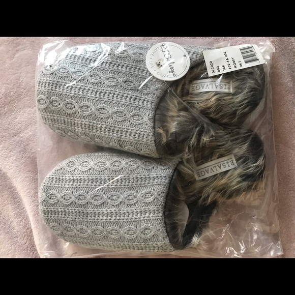 PJ Salvage Faux Trim Cable Slippers - Picture 2 of 3